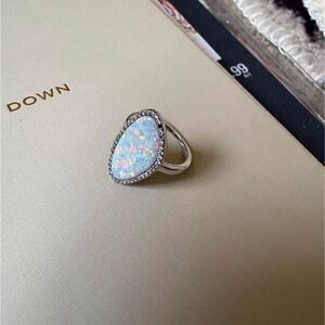 Opal CZ sterling ring